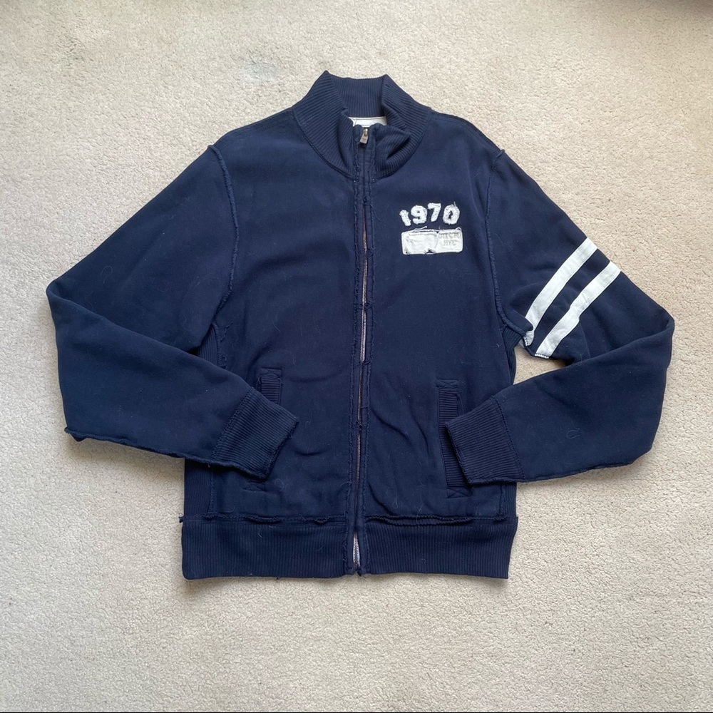 Ditch Plains Outfitters Navy Blue Zip-Up Sweatshirt - Men’s Sz M